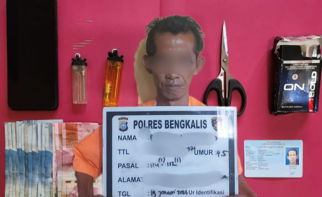 Diduga Pengedar Sabu, Udin Warga Bengkalis Ditangkap Polisi