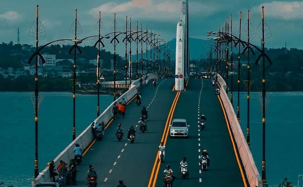 Jembatan 1 Dompak Dipercantik dengan Ornamen Adat Melayu