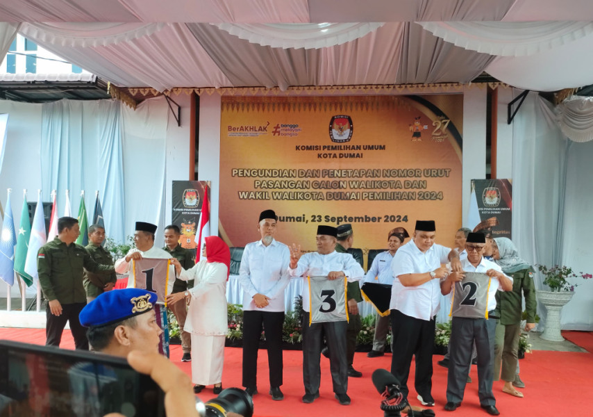 Inilah Nomor Urut Calon Walikota dan Wakil Walikota Dumai