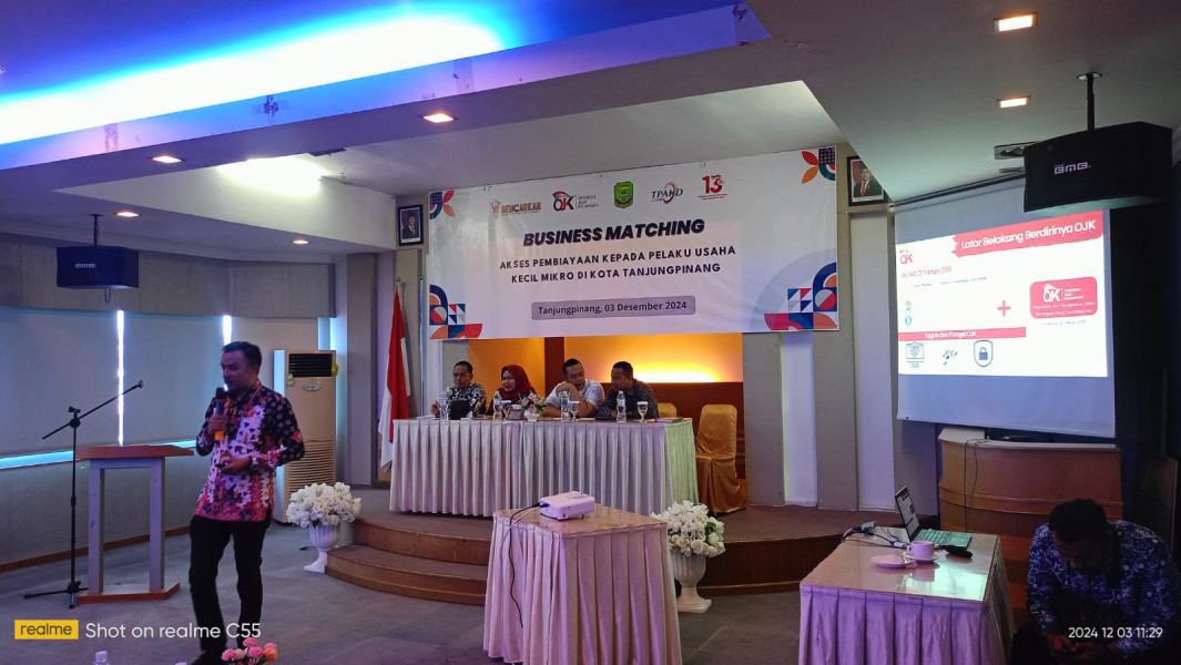 OJK Kepri Business Matching 80 UMKM di Kota Tanjungpinang