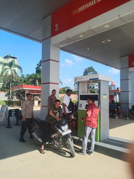 Jelang Lebaran, Polsek Cerenti Cek Ketersediaan BBM di SPBU