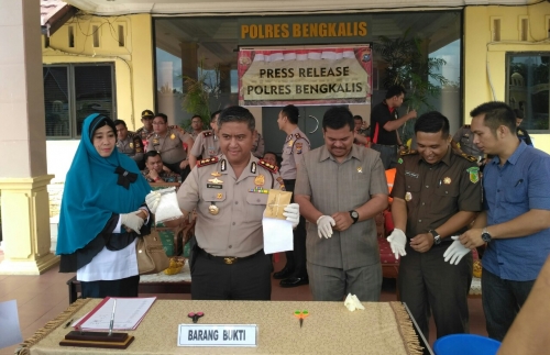 Polres Bengkalis Musnahkan Sabu 300 Gram Hasil Tangkapan di Rupat dan Bantan