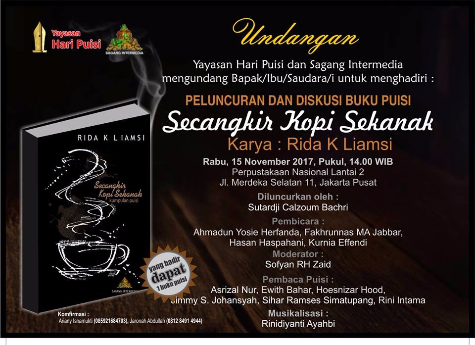 YHPI akan Luncurkan Buku Puisi Rida K Liamsi