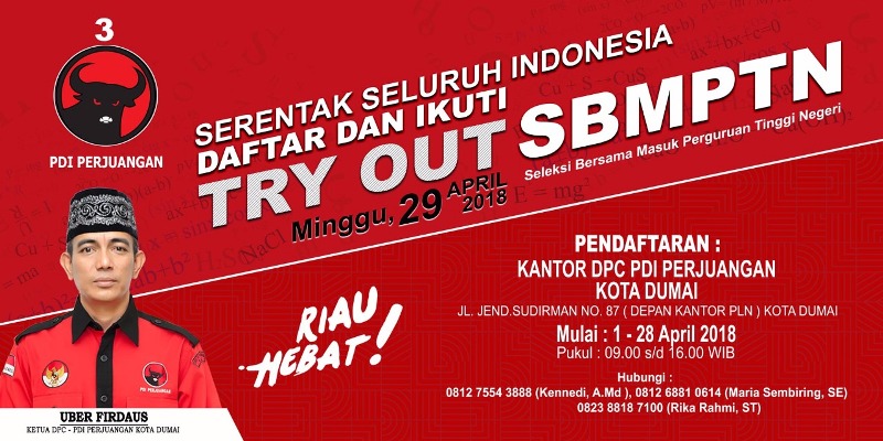 PDI Perjuangan Gelar Try Out SBM-PTN Gratis