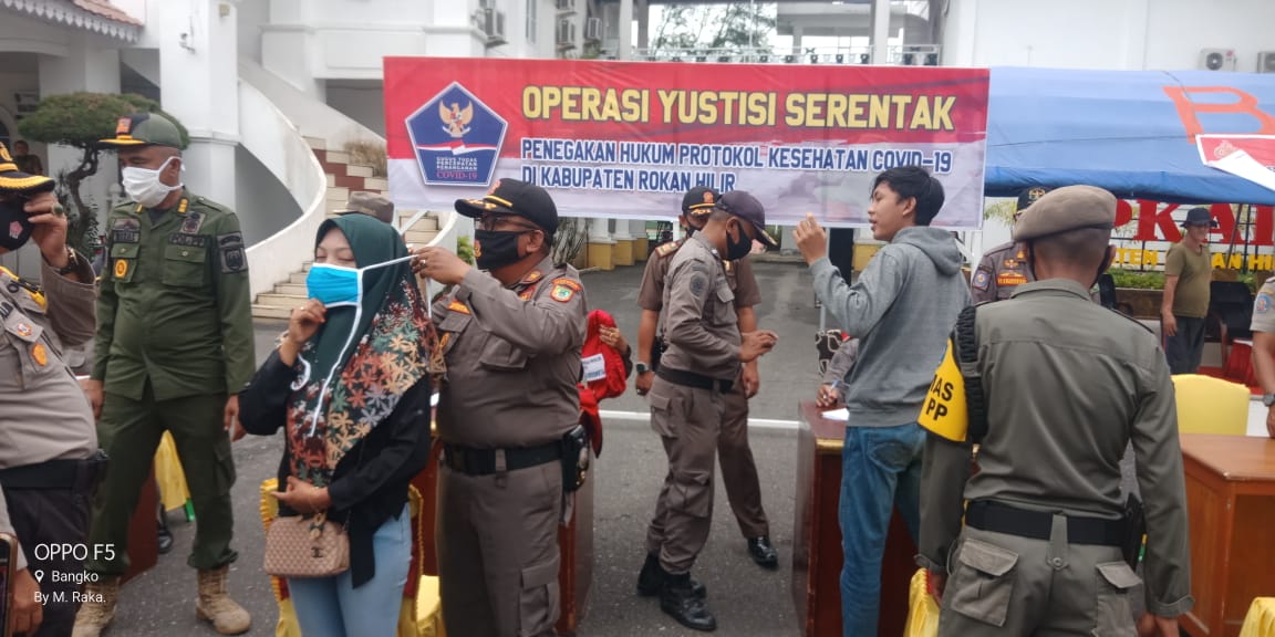 Bupati Rohil Irup Apel Operasi Yustisi Serentak Penegakan Hukum Protokol Kesehatan Covid-19