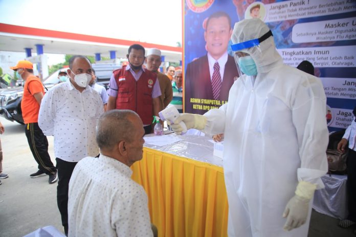 Bupati Labuhanbatu Tinjau Posko Pencegahan Covid-19