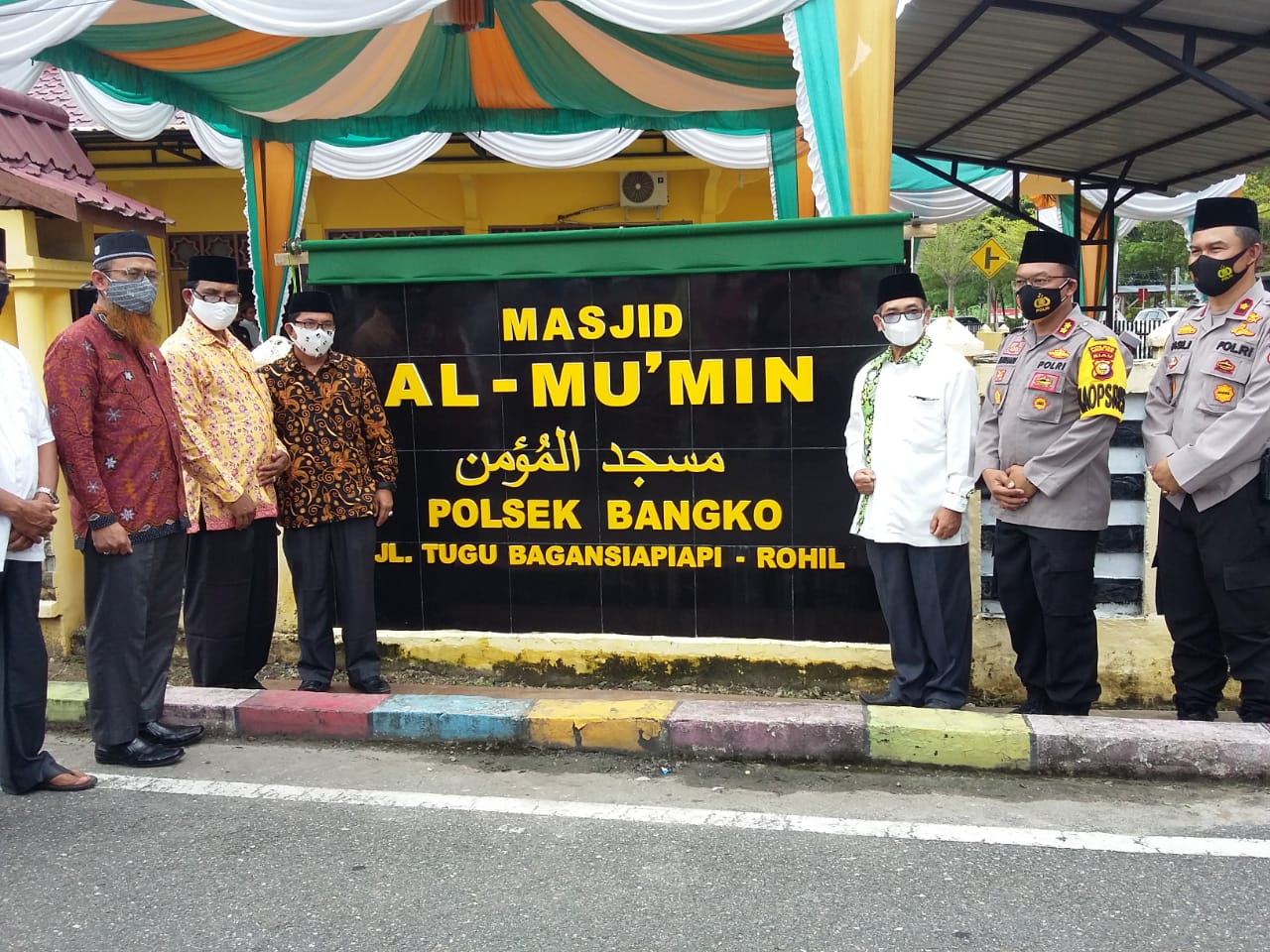 Kapolres Resmikan Masjid Al-Mu'min dan Rumah Tahfidz Alquran An-Nur Bhayangkara Polres Rohil