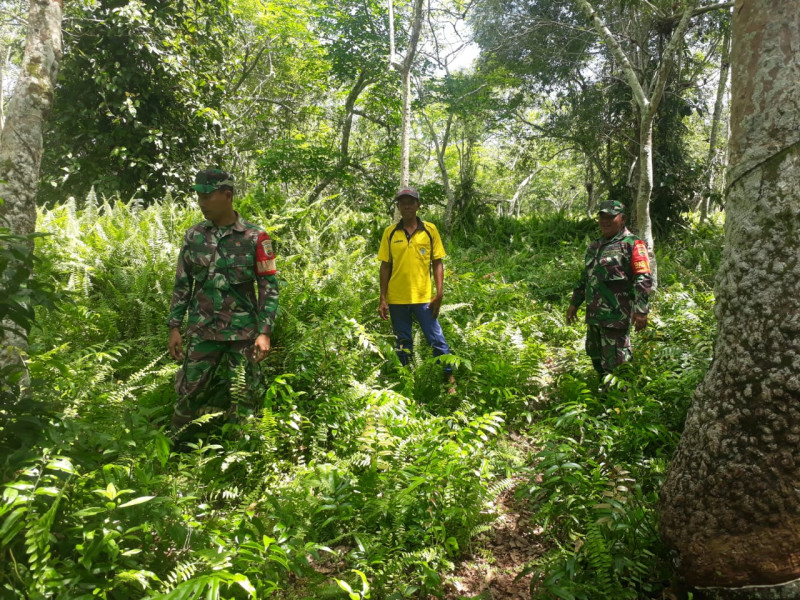 Tingkatkan Kewaspadaan, Babinsa Koramil 06 Merbau Laksanakan Patroli Cegah Karhutla