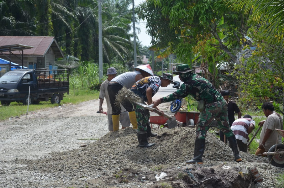 Giat Peningkatan Jalan di TMMD 118 Bengkalis