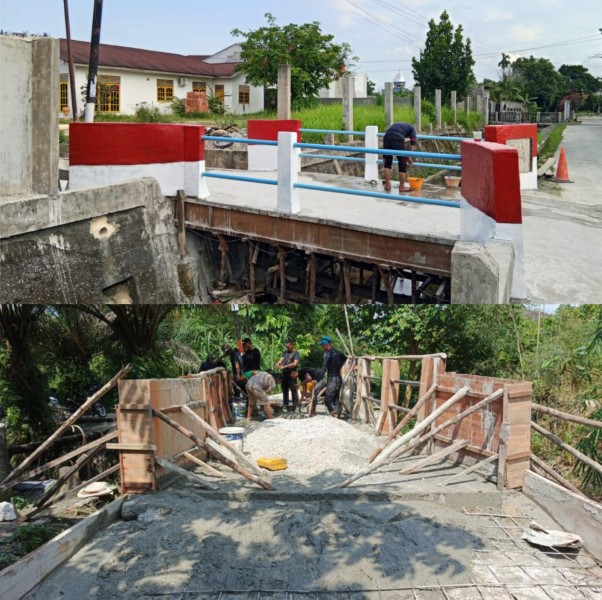 Polsek Kulim Tuntaskan Pembangunan Jembatan Merah Putih untuk Dukung Akses Masyarakat