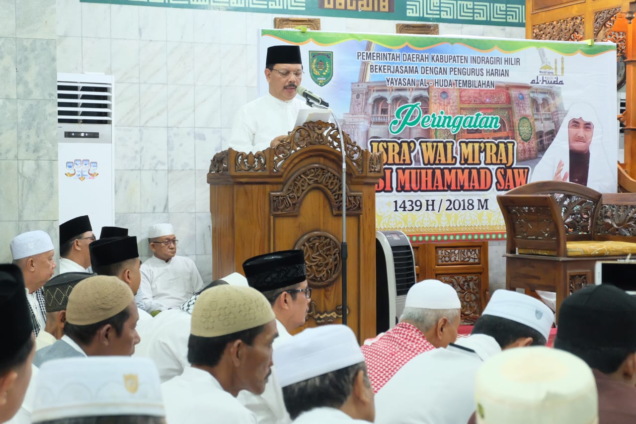 Sekda Inhil Ikuti Isra' Mi'raj Nabi Muhammad SAW di Masjid Al Huda