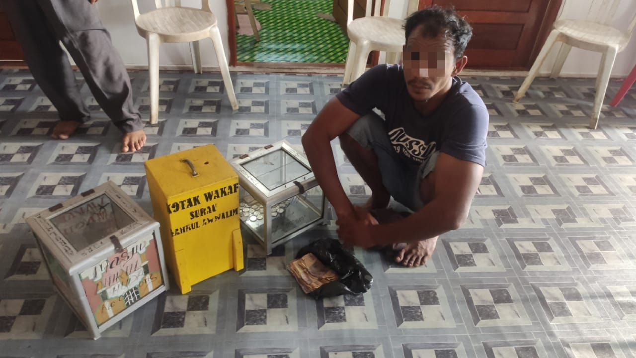 Pria di Inhil Ditangkap karena Curi Kotak Infaq Rumah Ibadah