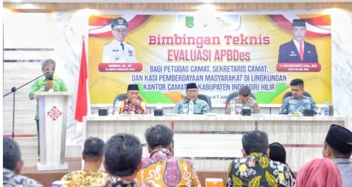 Wakili Pj Bupati Inhil, Plh Sekda Buka Bimtek Evaluasi APBDes