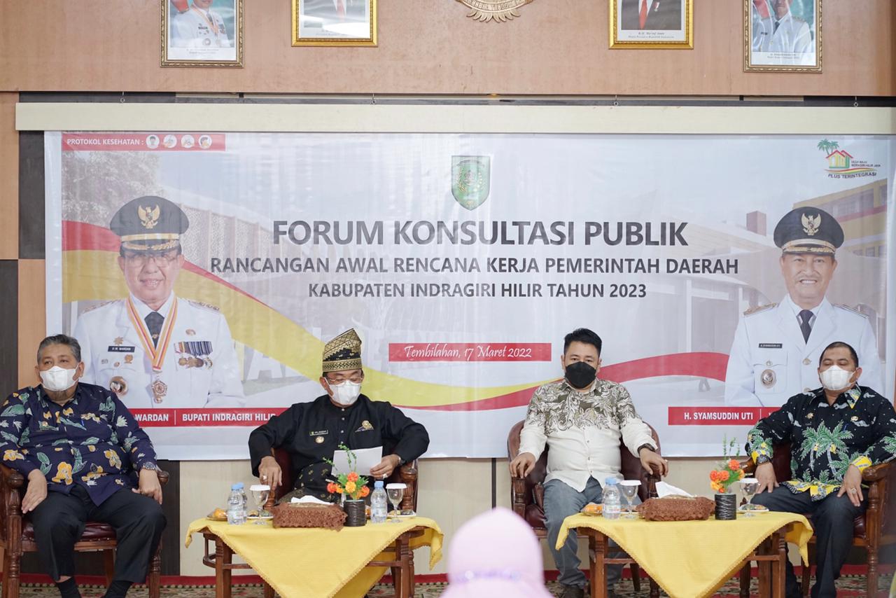 Bupati Inhil Buka Forum Konsultasi Publik Rancangan Awal RKPD Tahun 2023