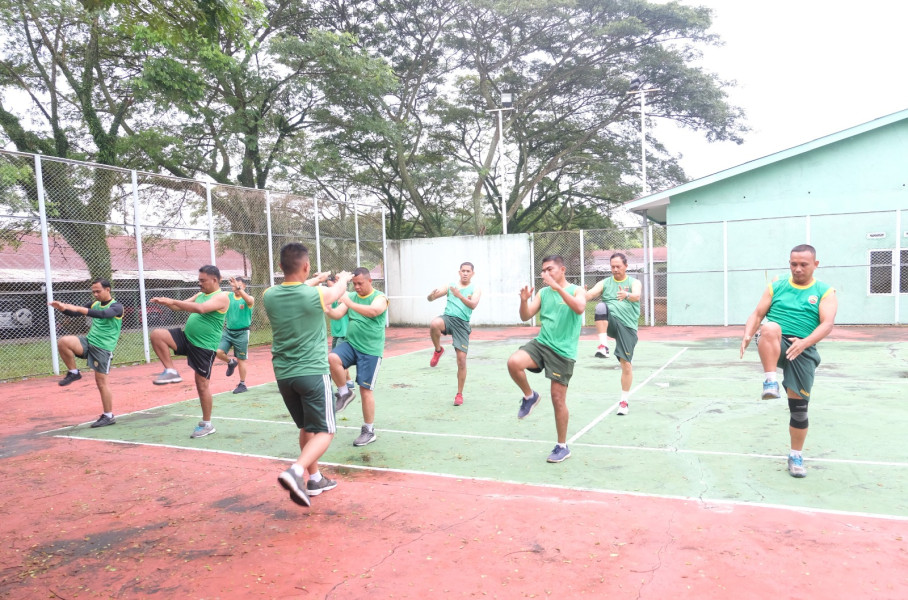 Jaga Kebugaran dan Kesehatan, Personil Kodim 0320/Dumai Laksanakan Senam Sehat