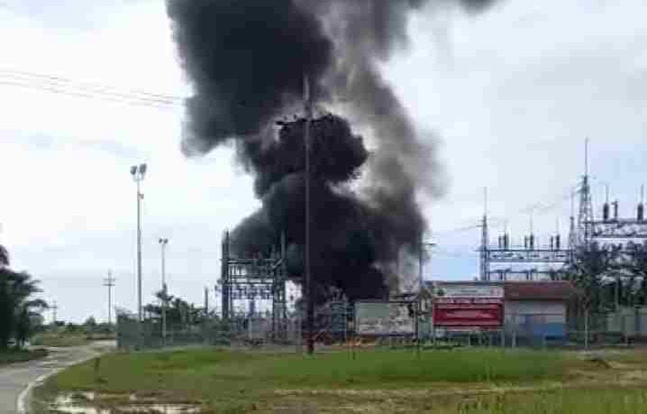 Trafo Substation PHR di Simpang Pungut, Kecamatan Pinggir Terbakar