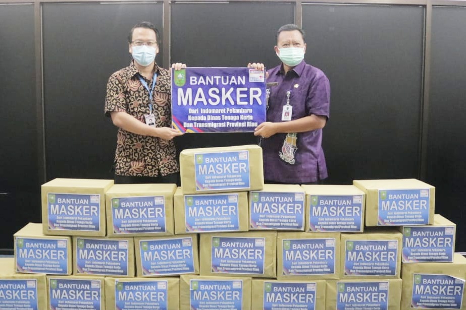 Disnakertrans Riau Terima Bantuan Masker