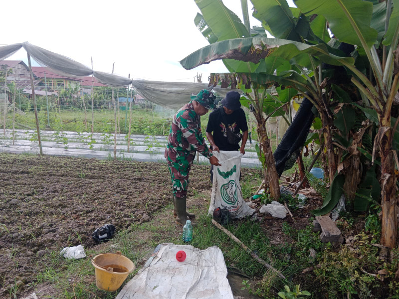 Sertu Mahyudin Sambangi Petani Pare Sarno