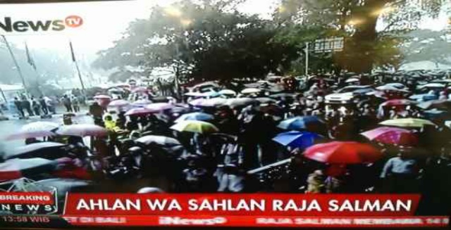 RAJA SALMAN: Tiba di Istana Bogor, Raja Salman Diiringi Hujan Lebat