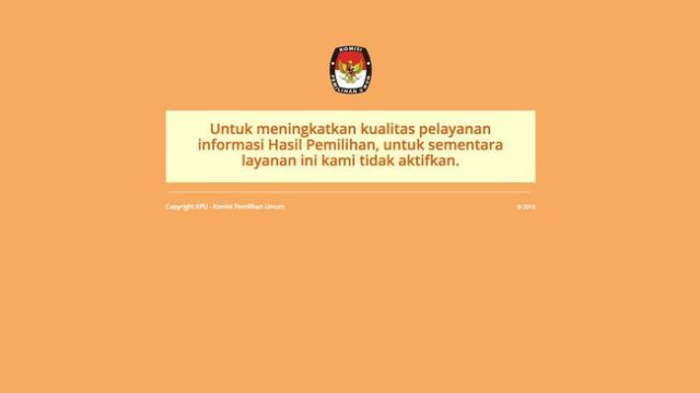 Situs Info Pemilu KPU Masih Belum Bisa Diakses