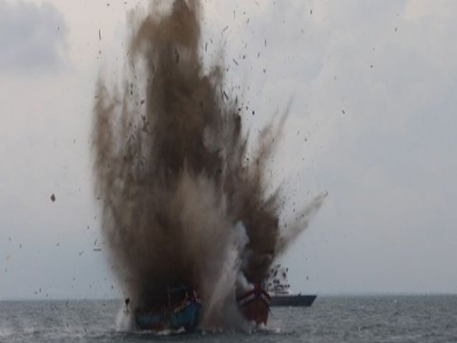 Tiga Kapal Malaysia Berhasil Diledakkan di Langsa