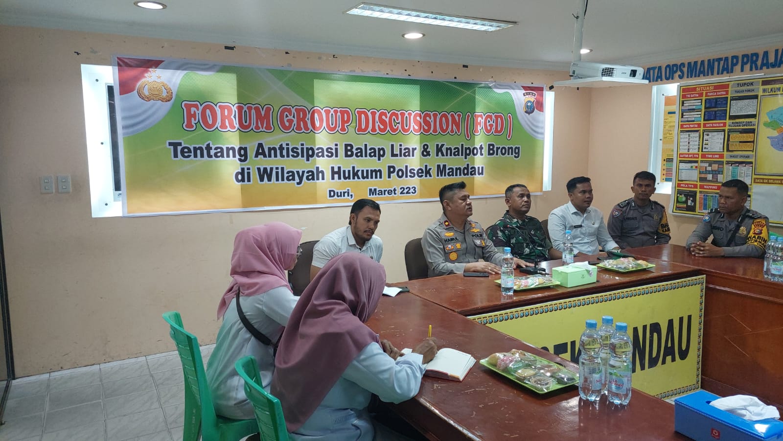 Antisipasi Balap Liar, Polsek Mandau Gelar FGD Bersama Korwilcam Pendidikan dan Club Motor