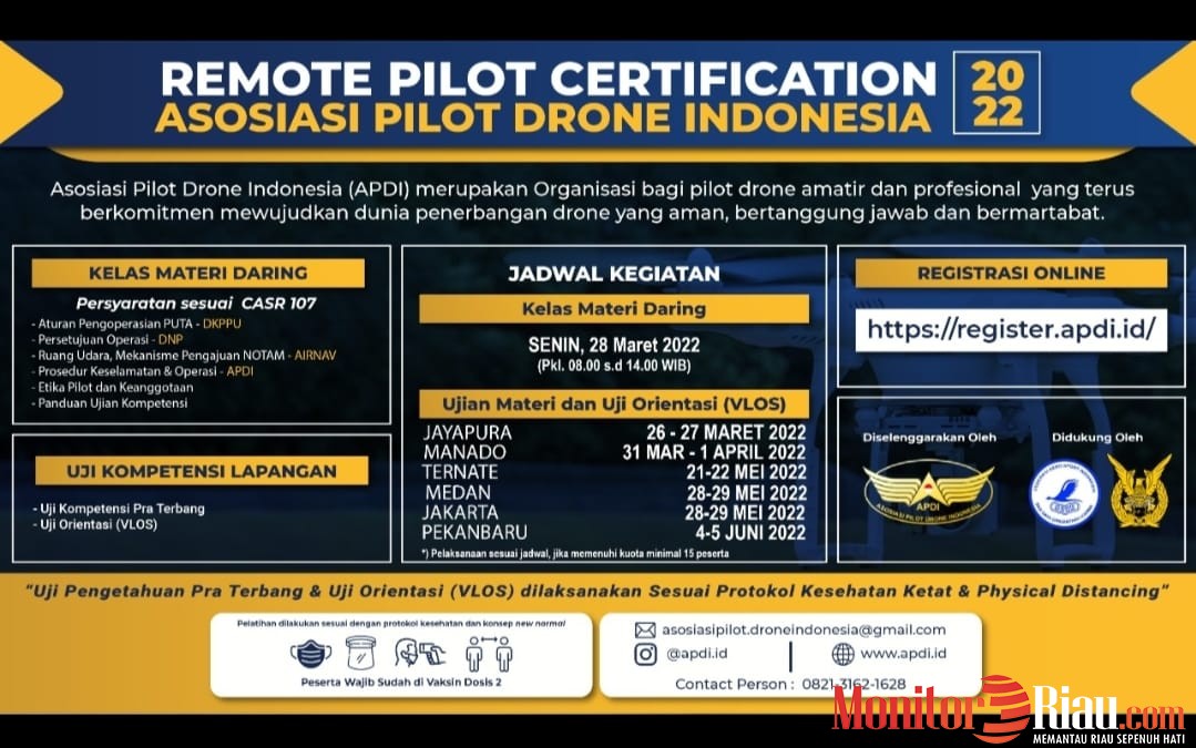 Terbang Aman, APDI Akan Gelar Sertifikasi Pilot Drone di Riau