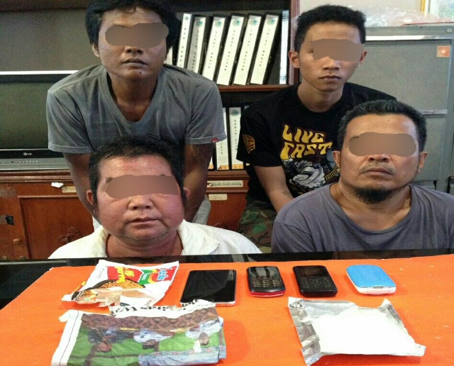 Di Inhil, Empat Pengedar Narkoba Lintas Provinsi Diciduk Polisi