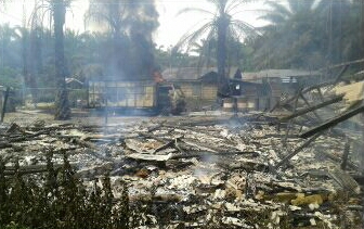 Kebakaran, 1 Unit Rumah dan Gudang di Inhil Ludes Jadi Abu
