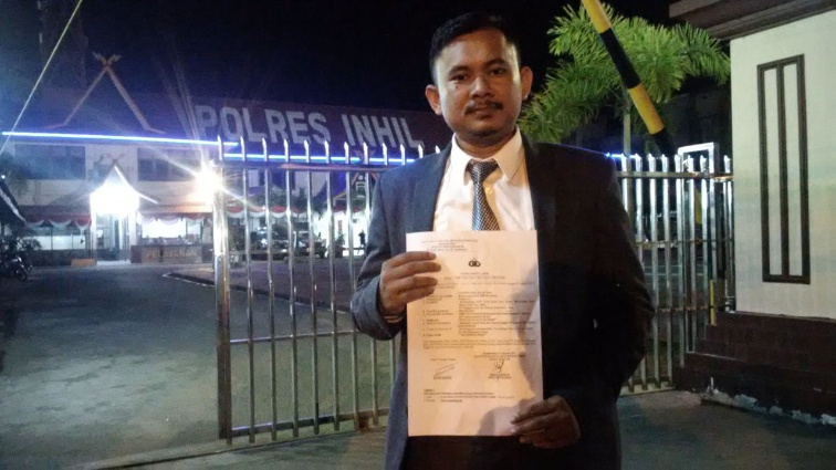 Kuasa Hukum Ketua DPRD Riau Melapor Ke Polres Inhil