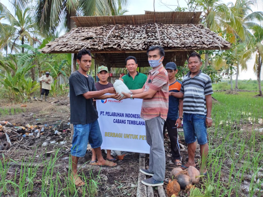 Pelindo Tembilahan Serahkan Bantuan 150 Kilogram Pupuk untuk Kelompok Tani