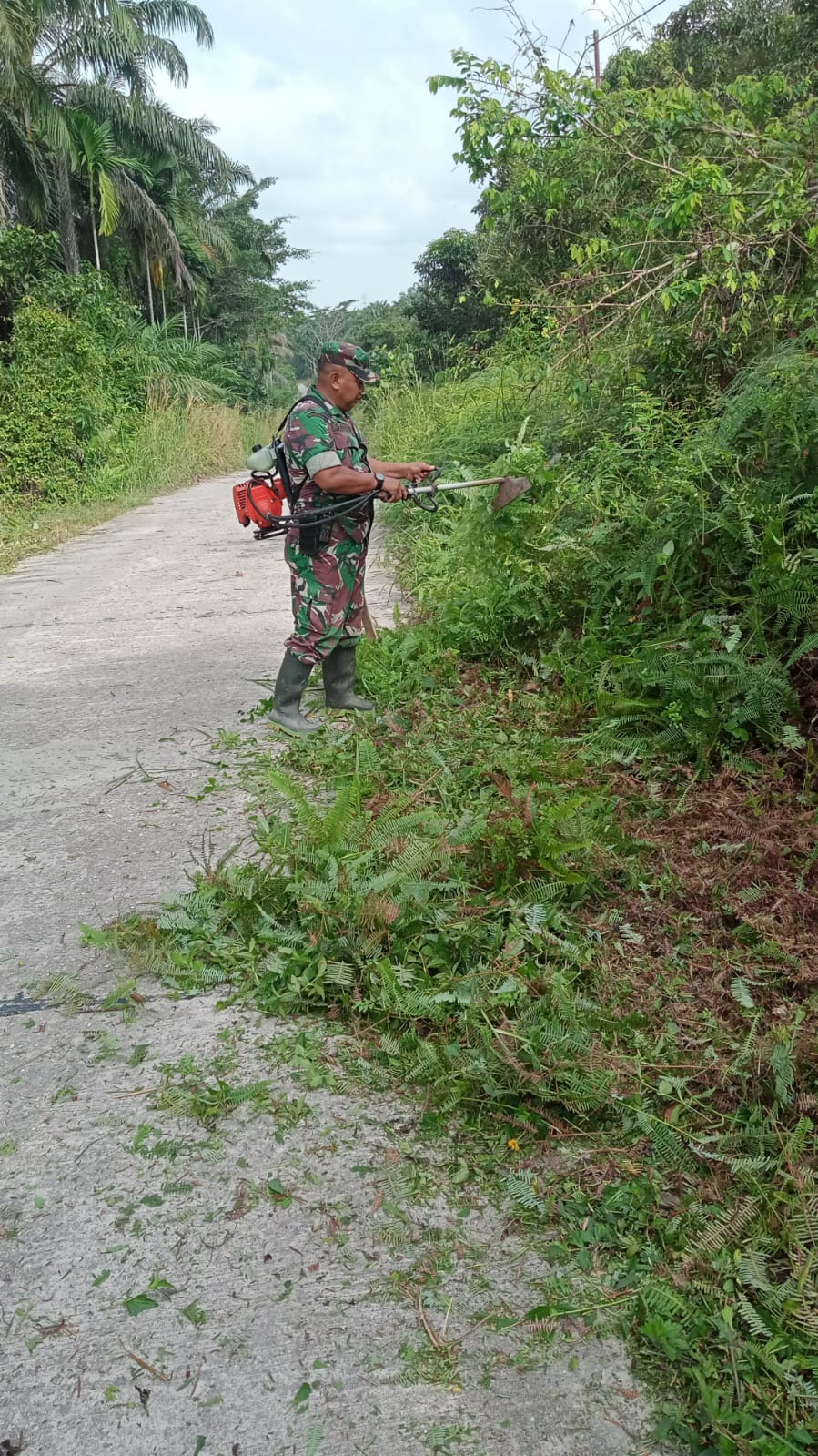 Sertu Sareh Ikuti Giat Gotong Royong Bersama Masyarakat