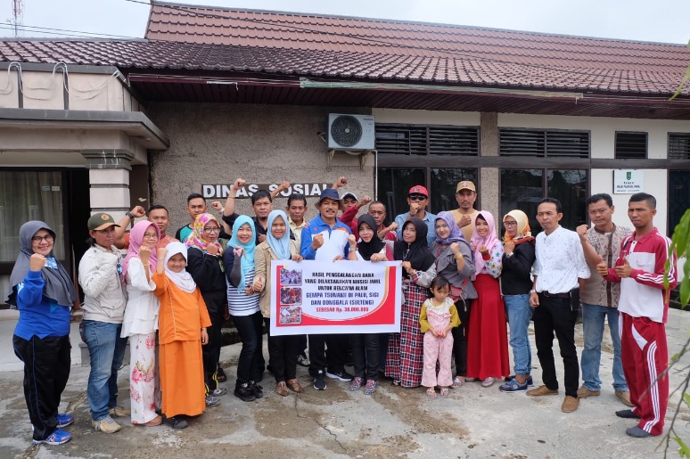 Musisi Inhil Salurkan Bantuan Rp 38 Juta untuk Korban Bencana di Palu