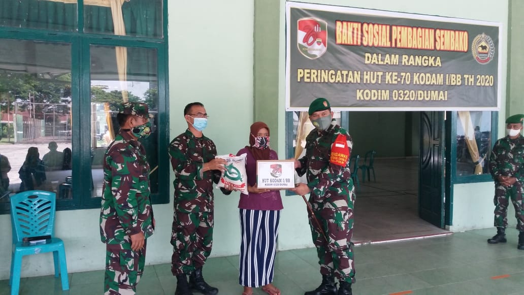 Sempena HUT Kodam I/BB ke 70, Kodim 0320/Dumai Gelar Bhakti Sosial