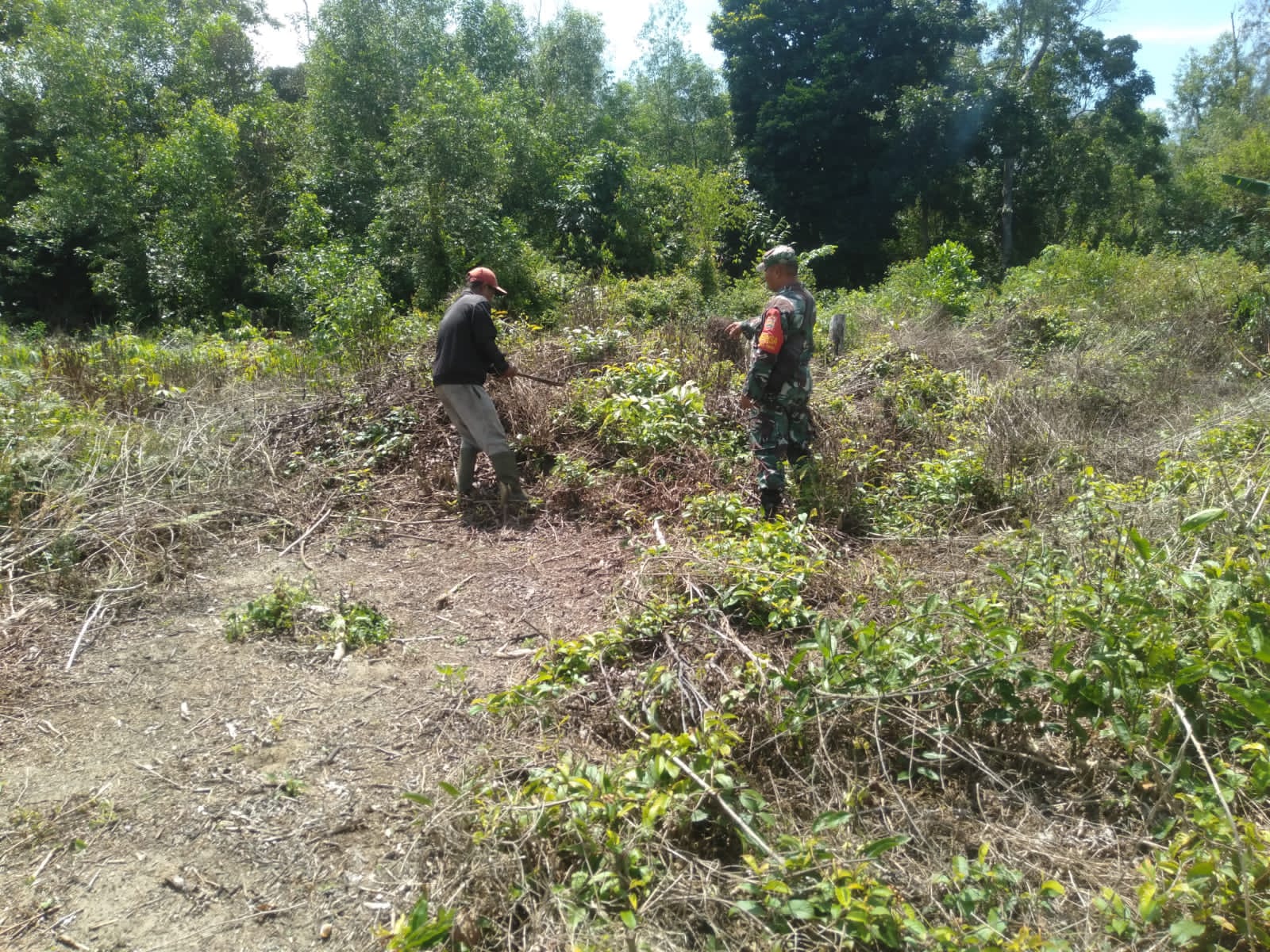 Patroli dan Sosialisasi Untuk Mencegah Karhutla Oleh Serka Fahrizal Purba