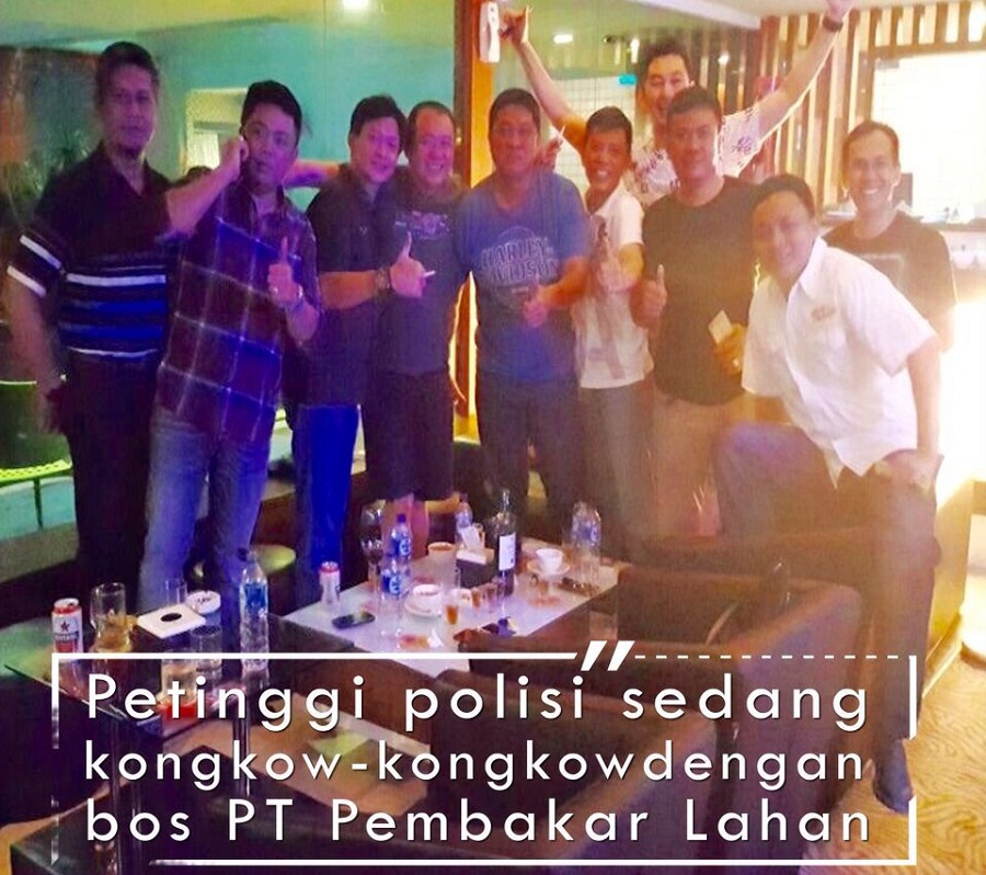 Foto Bos Perusahaan Diduga Bakar Lahan dan Pejabat Polisi Riau Lagi Kongkow Bareng Beredar di Medsos