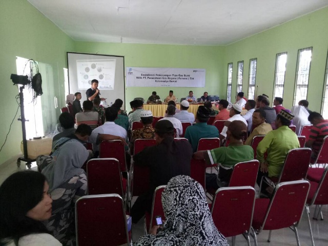 PGN Sosialisasi Pembangunan Pipa Distribusi Gas Bumi di Kecamatan Medang Kampai