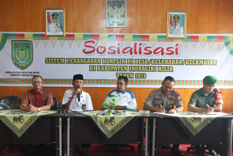 Badan Kesbangpol Inhil Sosialisasikan Sistem Penanganan Konflik di Sungai Piring