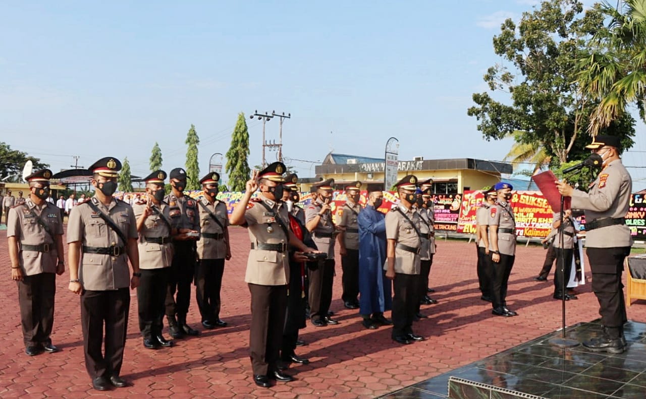 Kapolres Rohil Pimpin Sertijab Sejumlah Perwira, Diantaranya Wakapolres Rohil