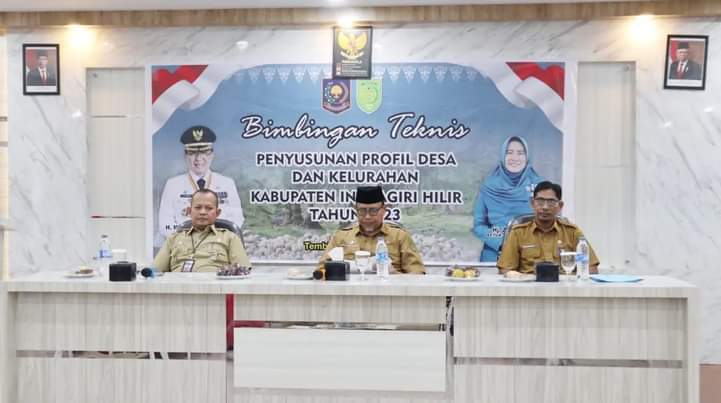 Mewakili Bupati, Asisten I Buka Bimtek Penyusunan Profil Desa dan Kelurahan Kab. Inhil Tahun 2023