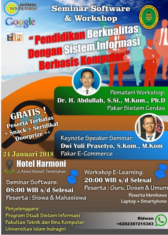 Prodi Sistem Informasi UNISI Bakal Seminarkan Software dan Workshop E-Learning