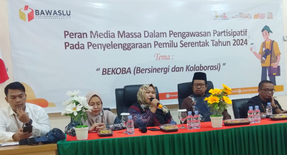 Bawaslu Rohil Gelar Sosialisasi Pengawasan Partisipatif Penyelenggaraan Pemilu Serentak Tahun Tahun 2024 Bersama Media