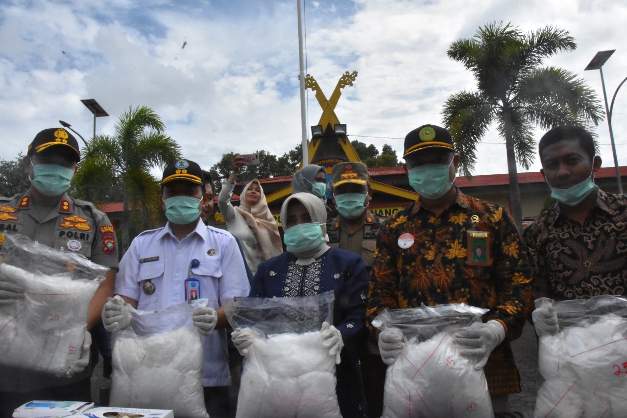 Polres Tanjungpinang Musnahkan Puluhan Kilogram Barang Bukti Tindak Pidana Narkotika