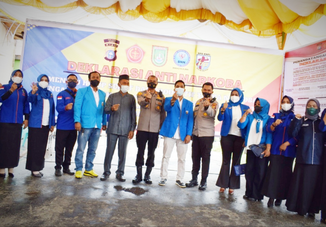 DPD KNPI Dumai Ikut Menghadiri Deklarasi Anti Narkoba dan Ziarah ke Taman Makam Pahlawan