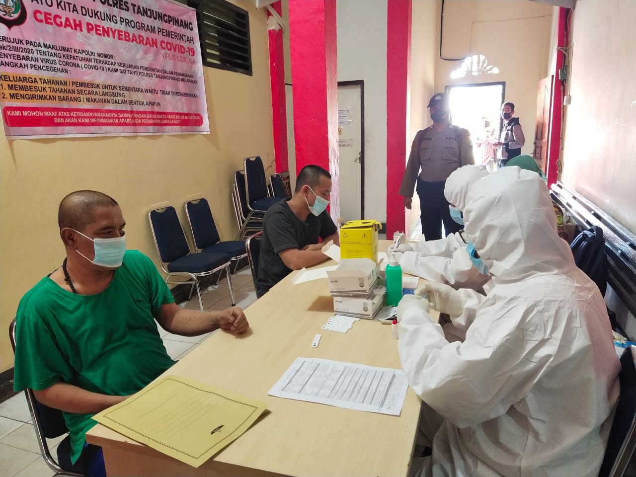 Polres Tanjungpinang Laksanakan Rapid Test Tahanan Jelang Pemindahan Ke Rutan