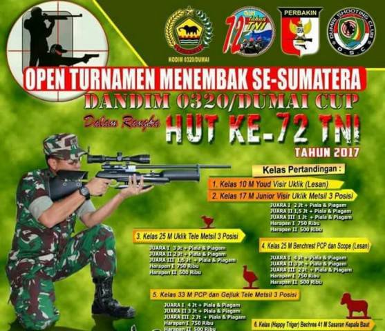 Kodim 0320/Dumai Gelar Turnamen Menembak se Sumatera