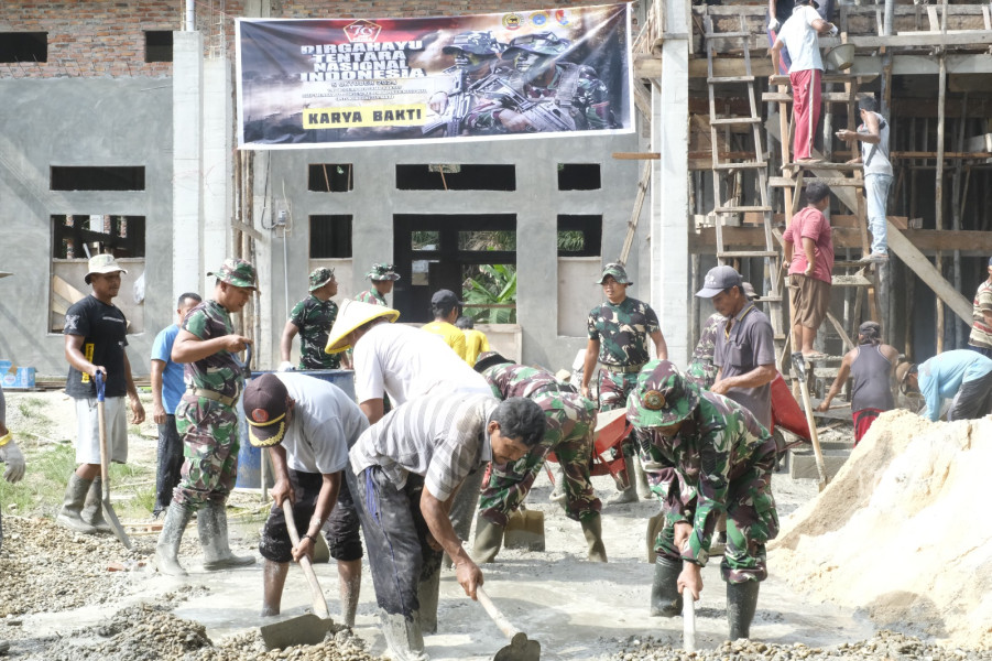Karya Bhakti Kodim 0320/Dumai Sempena HUT TNI ke-79, Pembangunan Masjid As Salam di Kelurahan Geniot