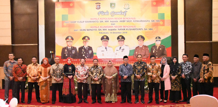 Bupati Amril Hadiri Pisah Sambut Kapolres dan Kejari Bengkalis