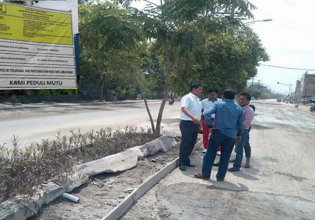 Pembangunan Jalan Datuk Laksamana Rusak Aset Pemko Dumai