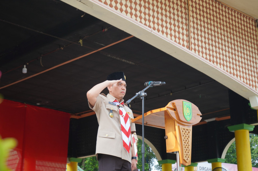 Pj Bupati Inhil Pimpin Upacara Peringatan Hari Pramuka ke-63 Tahun 2024